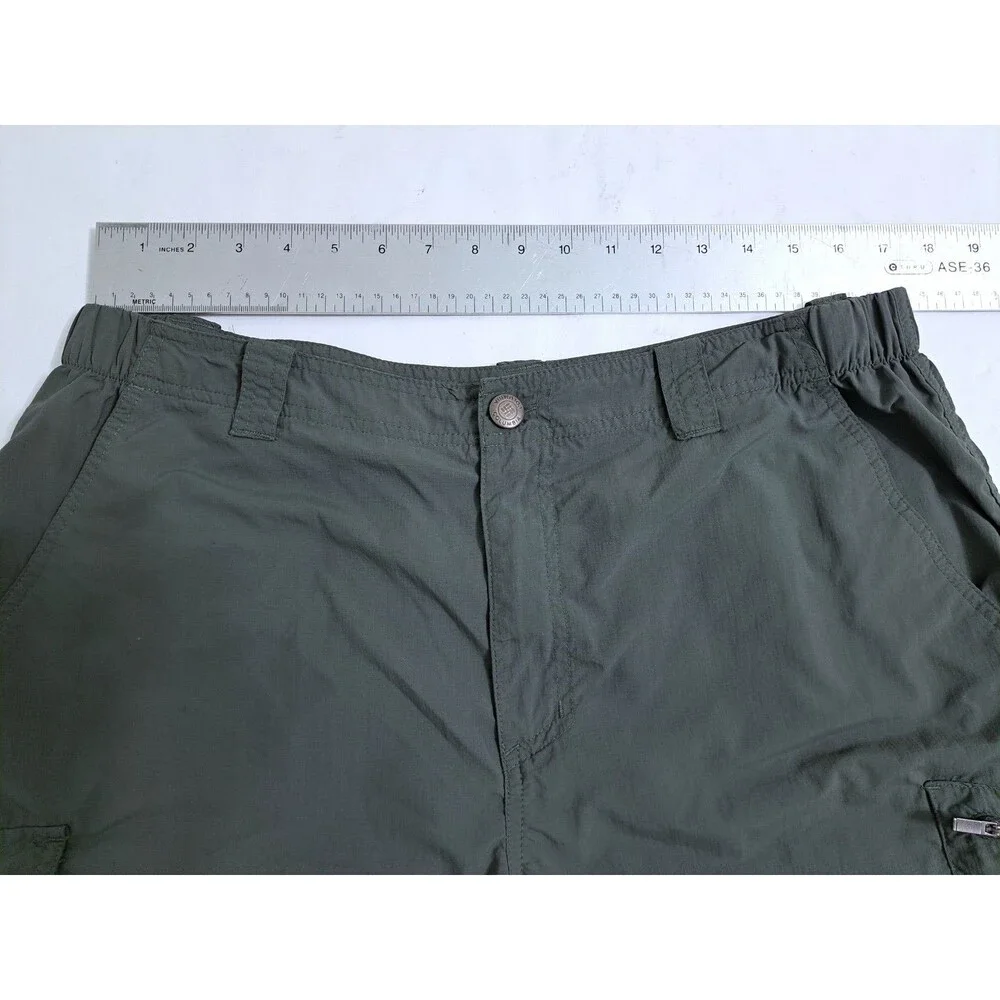 Columbia Cargo Shorts Men's 38 Silver Ridge Hiking Trail Green Nylon Fishing - Picture 7 of 9